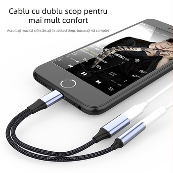 Cablu adaptor pentru căști, 3.5 mm, placat cu aur, nucleu din cupru tinat, compatibil cu Apple iPhone 12, RoHS certificat