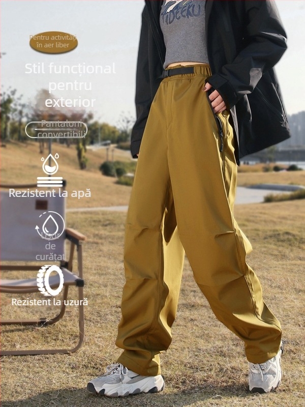 Pantaloni Soft Shell parașutiști - unisex, poliester, culoare solidă, iarnă și toamnă, potriviți pentru alergare, ciclism, drumeții