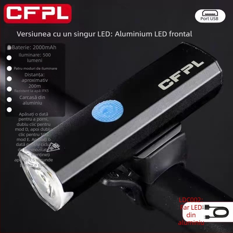 Far pentru bicicletă MTB – iluminare de noapte, durată lungă a bateriei, reîncărcabil, de nivel profesionist, foarte luminos