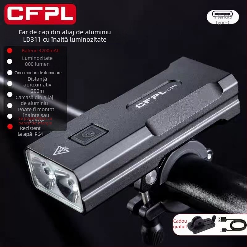 Far pentru bicicletă MTB – iluminare de noapte, durată lungă a bateriei, reîncărcabil, de nivel profesionist, foarte luminos