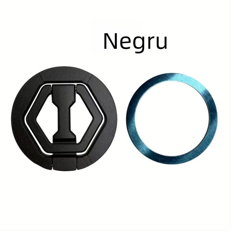 Suport pentru telefon din aliaj de zinc, pliabil, cu magnet puternic, rotire la 360°, inel magnetic pentru prindere, portabil