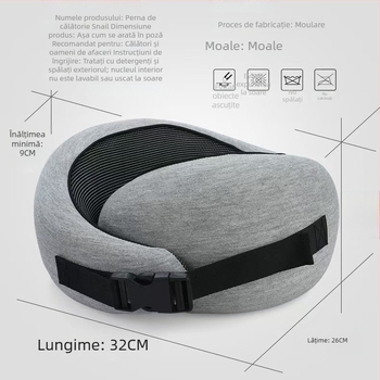 Pernă cervicală în formă de U, spumă cu memorie, țesătură Modal, pentru călătorii cu mașina, stil modern minimalist