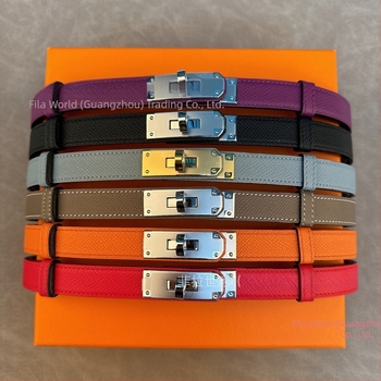 Curea feminină din piele de vită de primă calitate, lățime 1,8 cm, cataramă din oțel, design extensibil, stil dulce și proaspăt, marca Mark Feeney