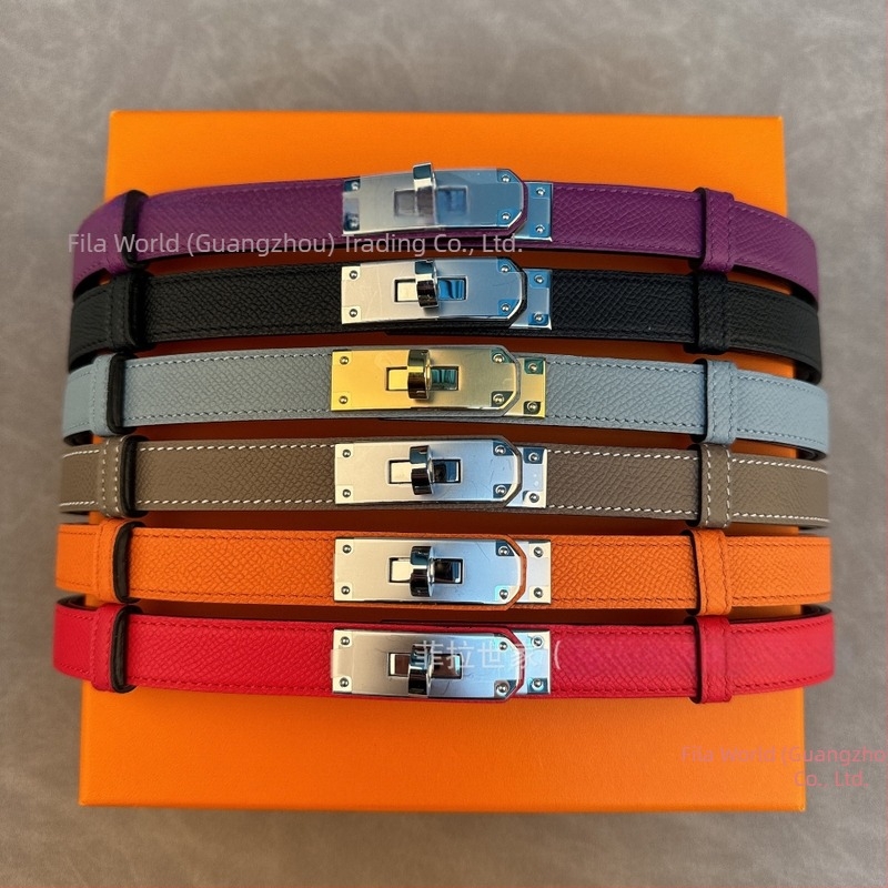 Curea feminină din piele de vită de primă calitate, lățime 1,8 cm, cataramă din oțel, design extensibil, stil dulce și proaspăt, marca Mark Feeney