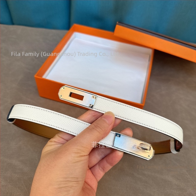 Curea feminină din piele de vită de primă calitate, lățime 1,8 cm, cataramă din oțel, design extensibil, stil dulce și proaspăt, marca Mark Feeney