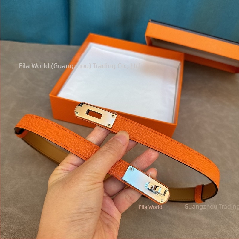 Curea feminină din piele de vită de primă calitate, lățime 1,8 cm, cataramă din oțel, design extensibil, stil dulce și proaspăt, marca Mark Feeney