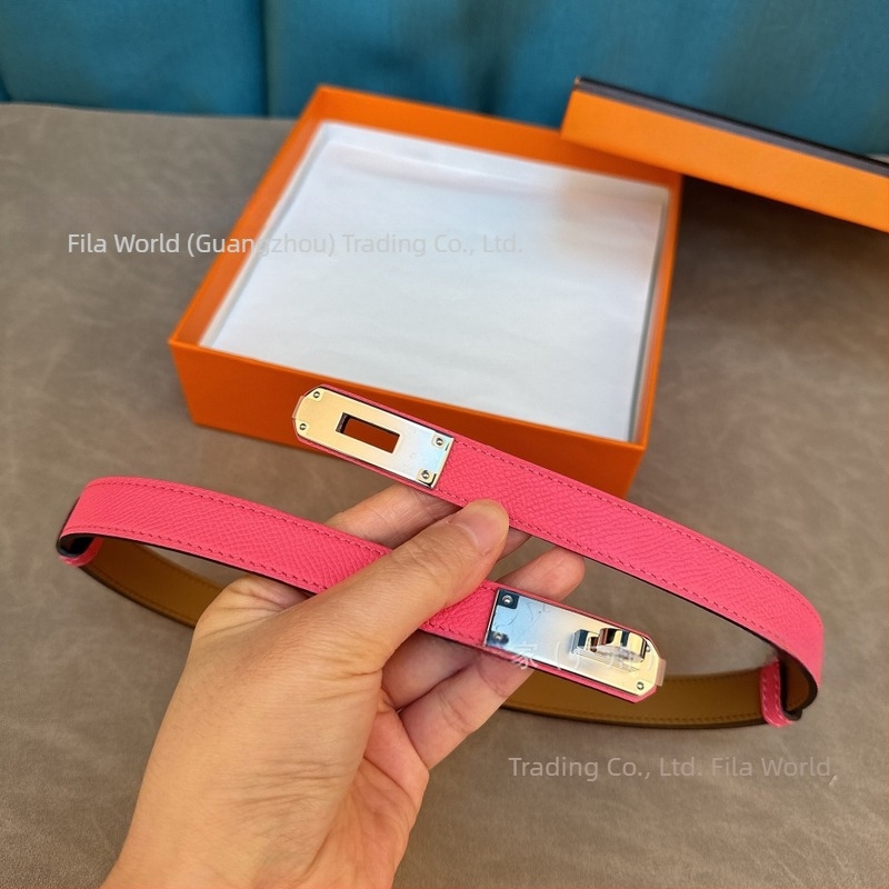 Curea feminină din piele de vită de primă calitate, lățime 1,8 cm, cataramă din oțel, design extensibil, stil dulce și proaspăt, marca Mark Feeney