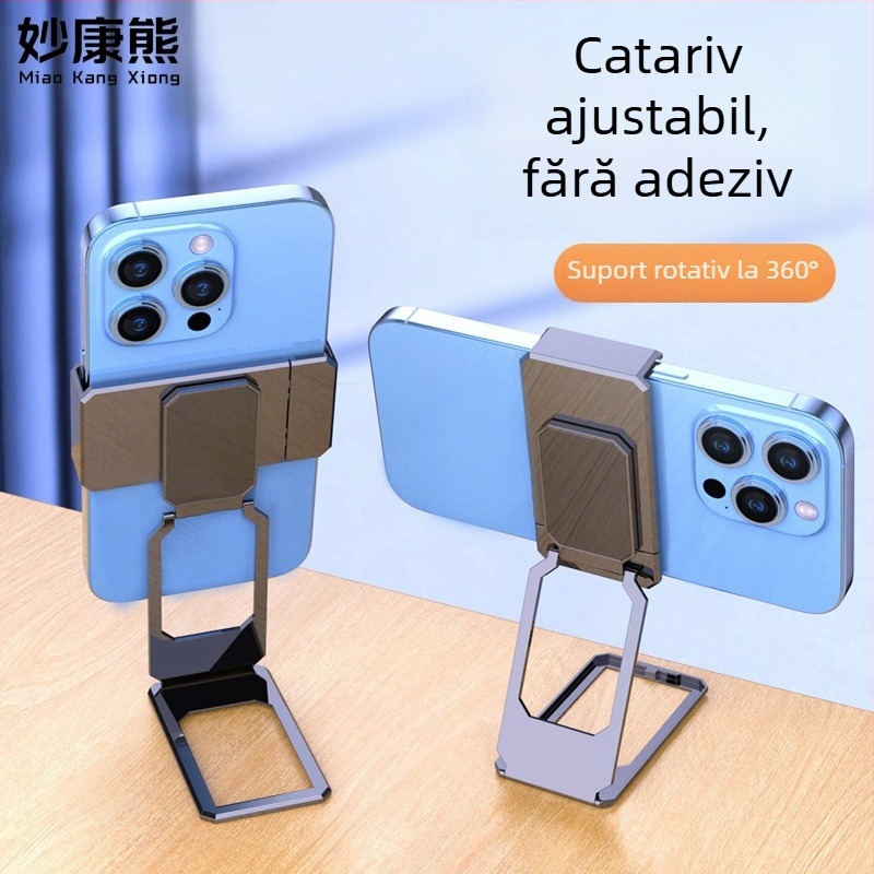 Miaokang bear Lazy Bracket suport telefon – aliaj, inel dublu, bază de birou pliabil, universal