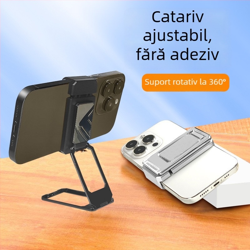 Miaokang bear Lazy Bracket suport telefon – aliaj, inel dublu, bază de birou pliabil, universal