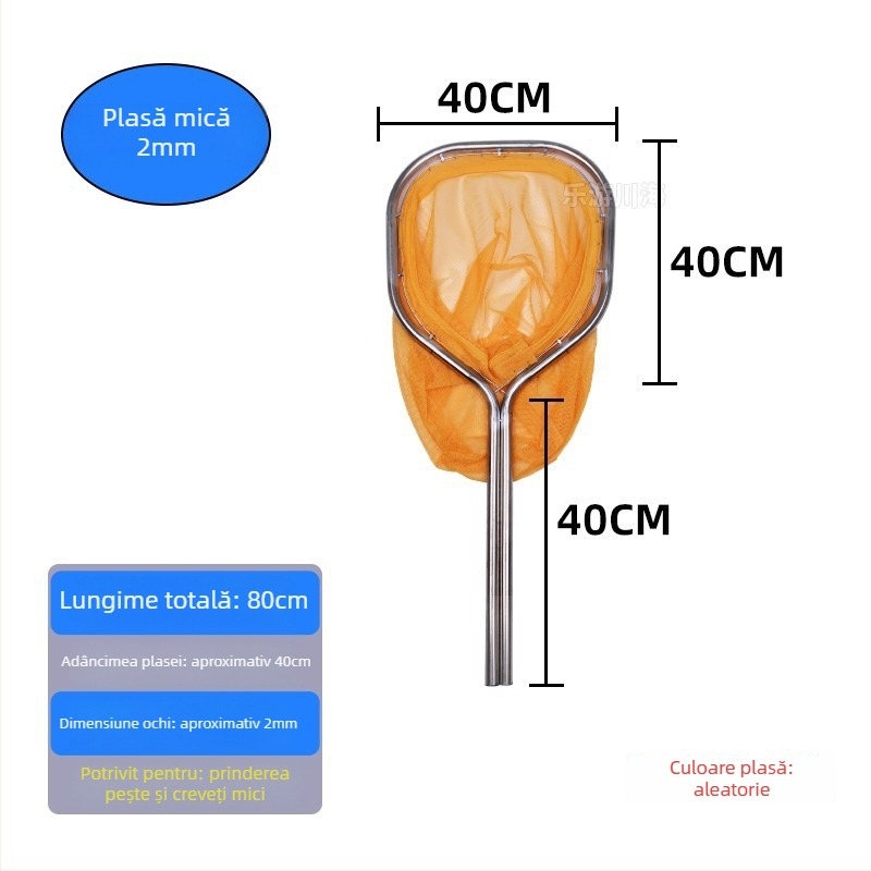 Plasă de pescuit din oțel inoxidabil pentru capturarea peștelui mare și a fructelor de mare, construcție cu țevi duble, diametrul gurii 40-50, adâncimea plasei 40-60, capacitate de încărcare până la 25 kg