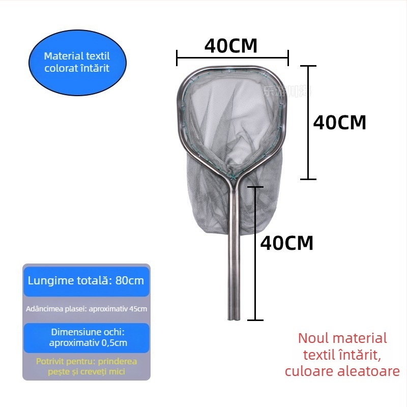 Plasă de pescuit din oțel inoxidabil pentru capturarea peștelui mare și a fructelor de mare, construcție cu țevi duble, diametrul gurii 40-50, adâncimea plasei 40-60, capacitate de încărcare până la 25 kg