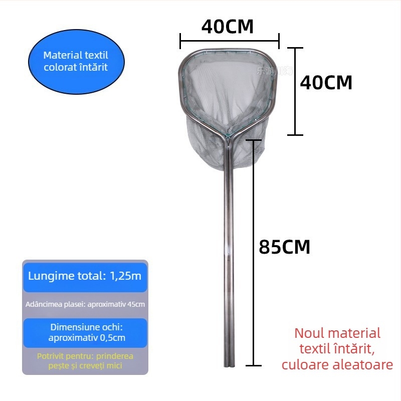 Plasă de pescuit din oțel inoxidabil pentru capturarea peștelui mare și a fructelor de mare, construcție cu țevi duble, diametrul gurii 40-50, adâncimea plasei 40-60, capacitate de încărcare până la 25 kg