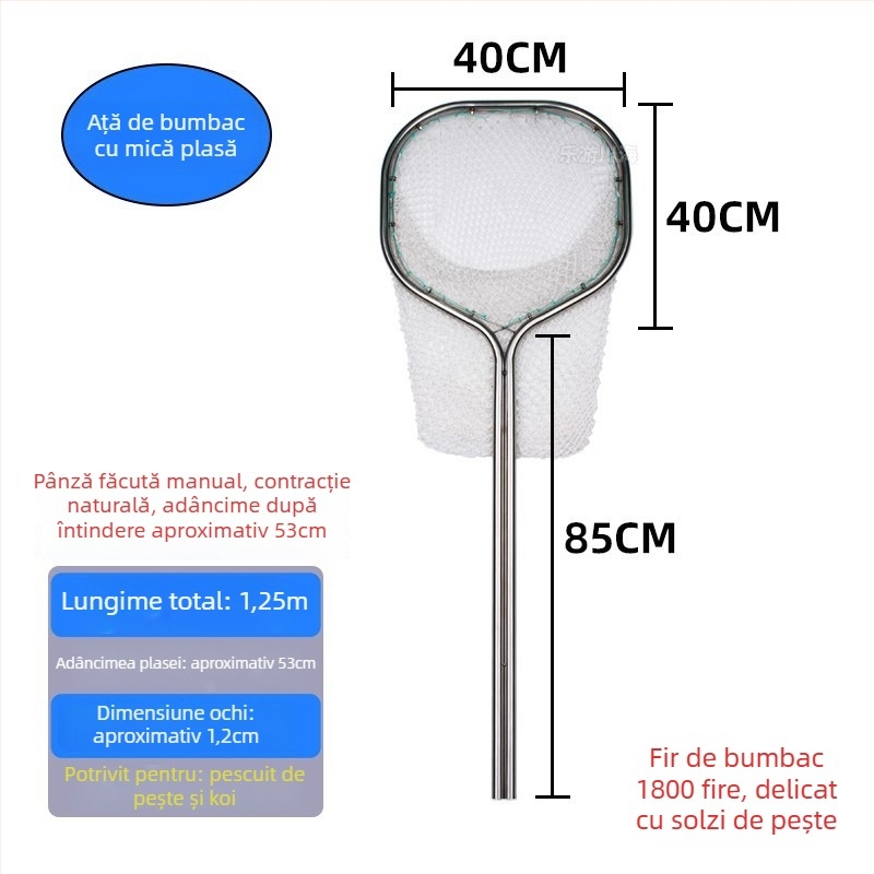 Plasă de pescuit din oțel inoxidabil pentru capturarea peștelui mare și a fructelor de mare, construcție cu țevi duble, diametrul gurii 40-50, adâncimea plasei 40-60, capacitate de încărcare până la 25 kg