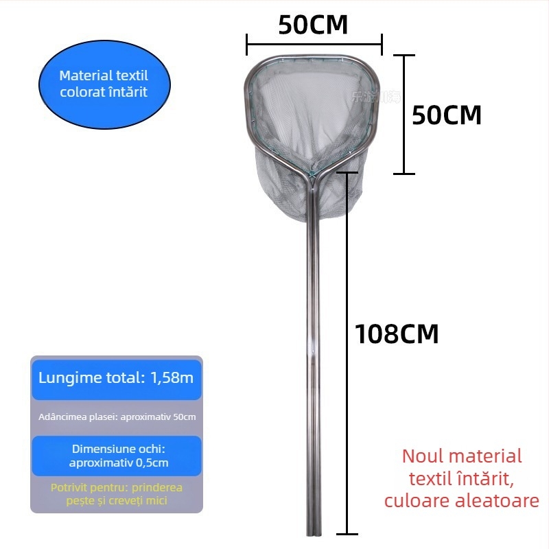 Plasă de pescuit din oțel inoxidabil pentru capturarea peștelui mare și a fructelor de mare, construcție cu țevi duble, diametrul gurii 40-50, adâncimea plasei 40-60, capacitate de încărcare până la 25 kg