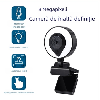 Cameră USB 4K cu autofocus, microfon încorporat, iluminare cu trei niveluri, 30 FPS
