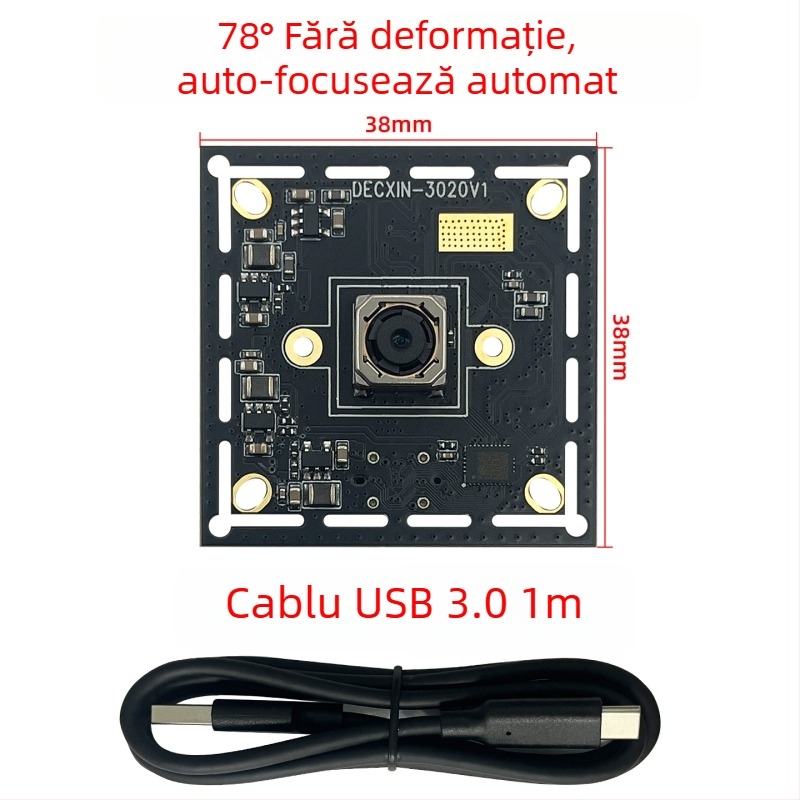 Cameră industrială USB 3.0 8MP IMX179, focalizare fixă, recunoaștere facială, fără driver, compatibil Linux Android Windows Raspberry Pi
