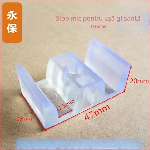 OSB set inteligent accesorii dus pentru ușa glisantă din sticlă – corp din aliaj de aluminiu, formă dreptunghiulară, model 1, include bloc de collision cu pernă de piele, roată de ușă și piuliță de poziționare