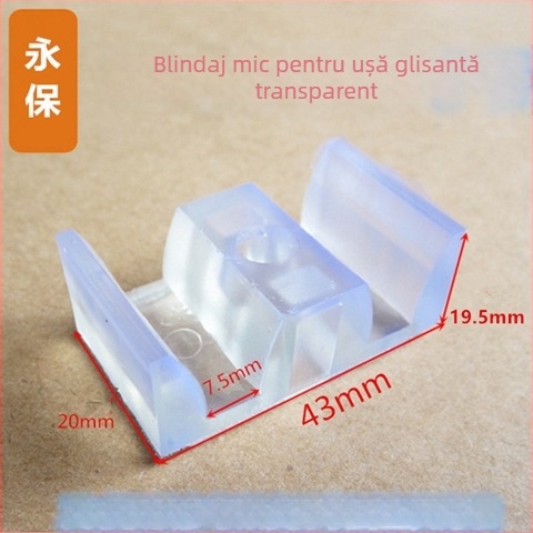 OSB set inteligent accesorii dus pentru ușa glisantă din sticlă – corp din aliaj de aluminiu, formă dreptunghiulară, model 1, include bloc de collision cu pernă de piele, roată de ușă și piuliță de poziționare