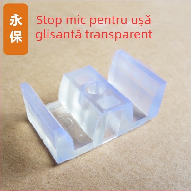 OSB set inteligent accesorii dus pentru ușa glisantă din sticlă – corp din aliaj de aluminiu, formă dreptunghiulară, model 1, include bloc de collision cu pernă de piele, roată de ușă și piuliță de poziționare