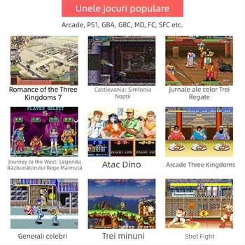 Consolă de jocuri model A12, 16GB memorie, Linux OS, interfață HDMI, control cu fir — dispozitiv retro arcade