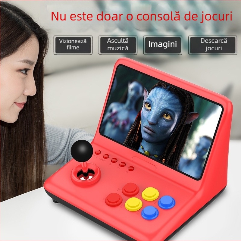 Consolă de jocuri model A12, 16GB memorie, Linux OS, interfață HDMI, control cu fir — dispozitiv retro arcade