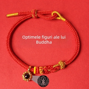 Brățară din cord cu animale zodiacale și nod Buddha, tricotată manual, unisex, bijuterie elegantă
