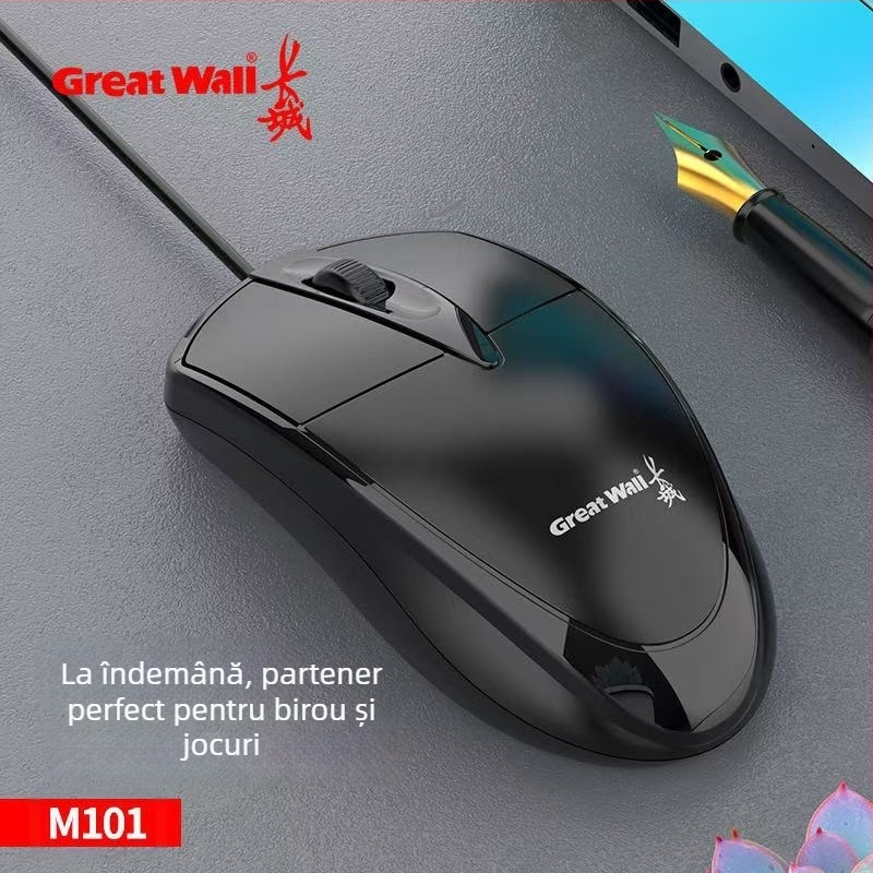 Mouse cablat USB, 3 butoane, ergonomic, compatibil cu laptopuri
