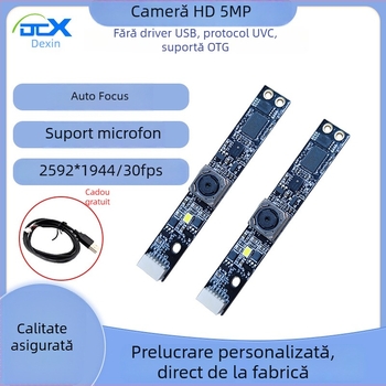 DCX modul USB pentru cameră cu autofocus, senzor OV5693 de 5MP, rezoluție 2592×1944, 30FPS, USB 2.0, fără driver