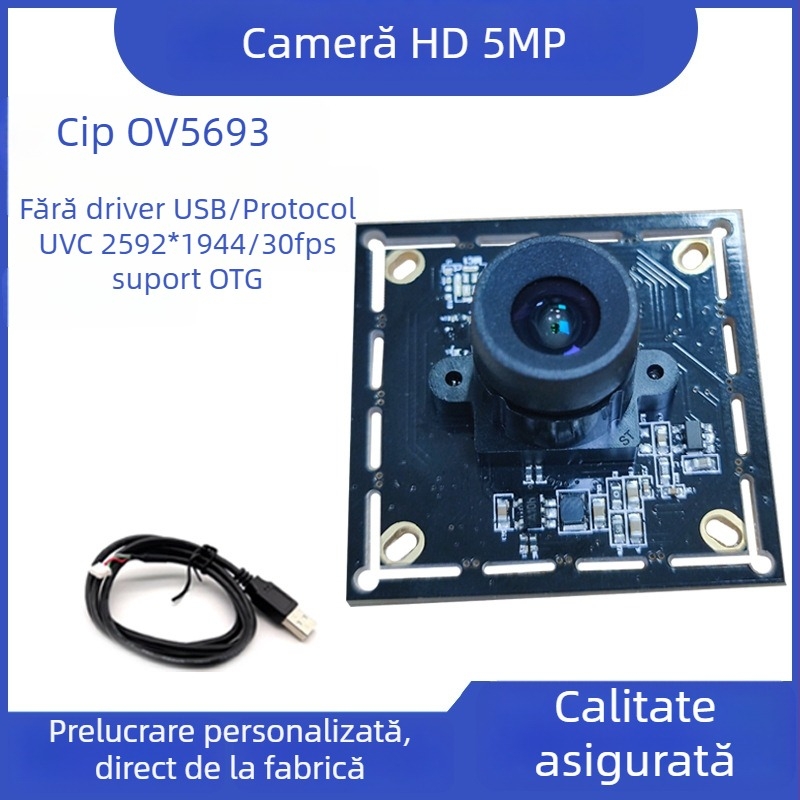 DCX modul USB pentru cameră cu autofocus, senzor OV5693 de 5MP, rezoluție 2592×1944, 30FPS, USB 2.0, fără driver