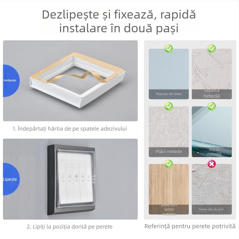 Tip 86 Cutie din silicon adeziv, impermeabilă pentru întrerupătorul de baie – complet închisă, siguranță pentru copii, marcă Qiman, accesorii priză