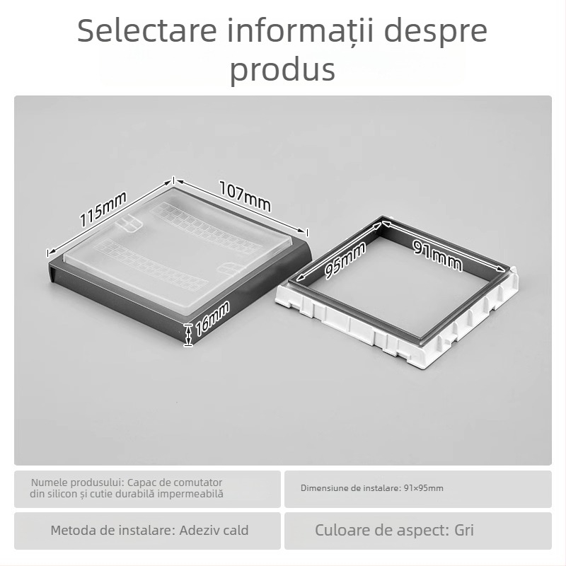 Tip 86 Cutie din silicon adeziv, impermeabilă pentru întrerupătorul de baie – complet închisă, siguranță pentru copii, marcă Qiman, accesorii priză