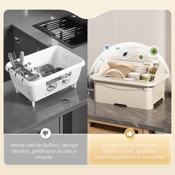 Raft de uscare pentru boluri cu capac — Lechuang, plastic, stil modern minimalist