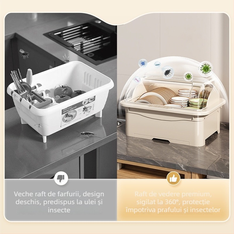 Raft de uscare pentru boluri cu capac — Lechuang, plastic, stil modern minimalist