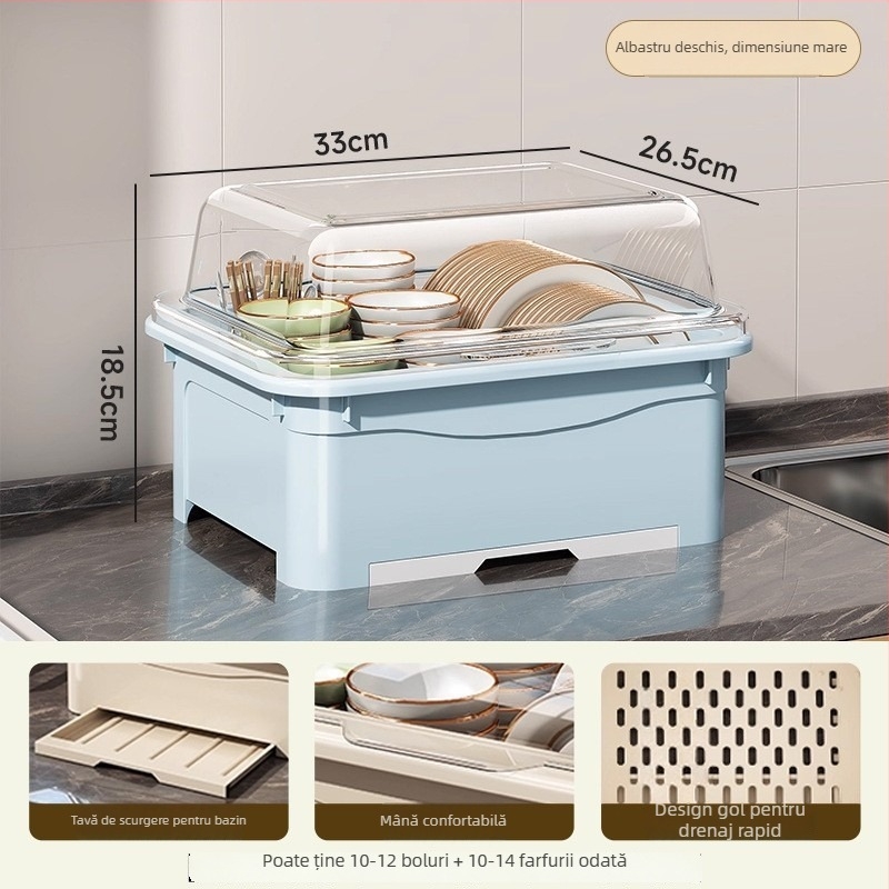 Raft de uscare pentru boluri cu capac — Lechuang, plastic, stil modern minimalist