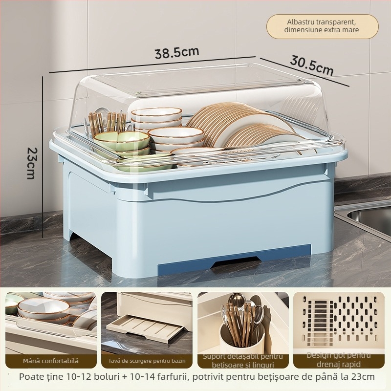 Raft de uscare pentru boluri cu capac — Lechuang, plastic, stil modern minimalist