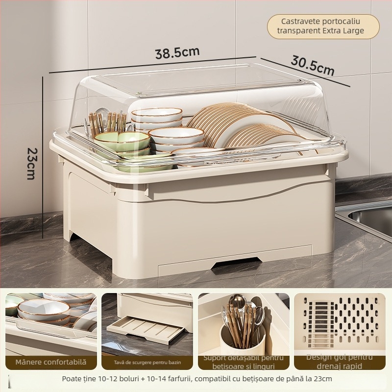 Raft de uscare pentru boluri cu capac — Lechuang, plastic, stil modern minimalist