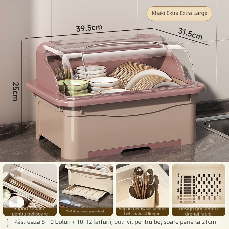 Raft de uscare pentru boluri cu capac — Lechuang, plastic, stil modern minimalist