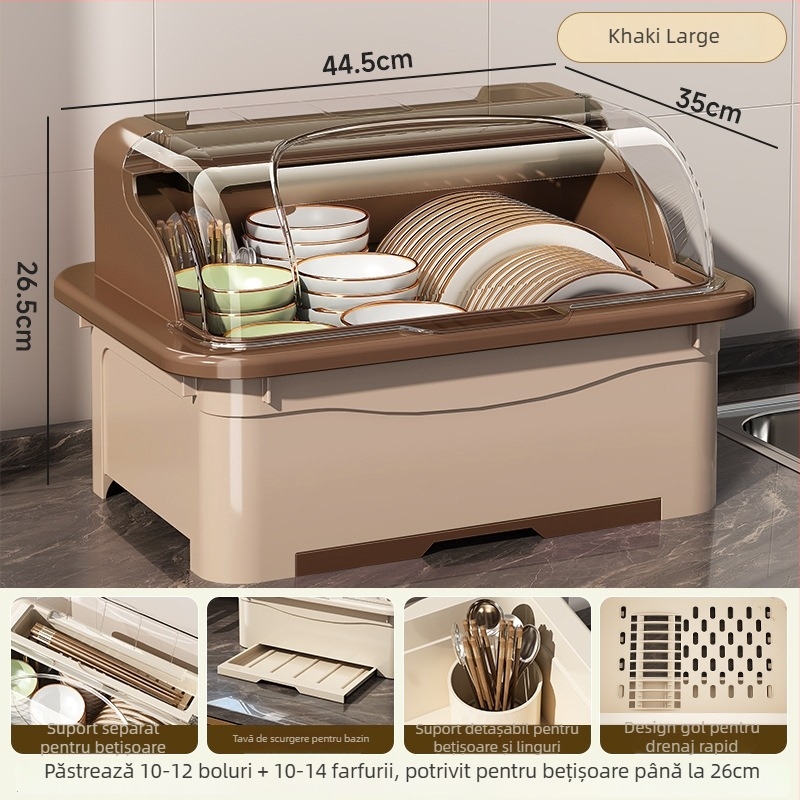 Raft de uscare pentru boluri cu capac — Lechuang, plastic, stil modern minimalist