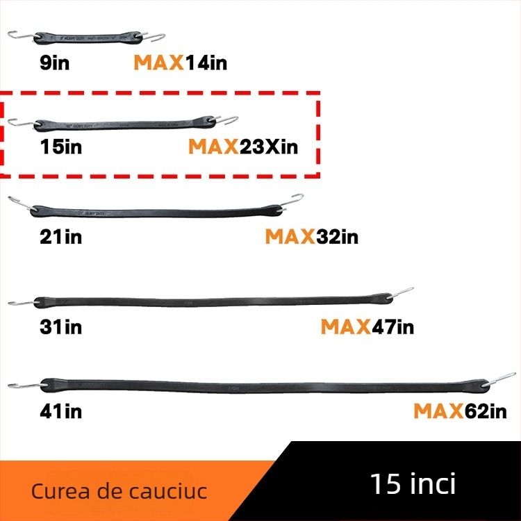 Bandă de prindere a încărcăturilor din cauciuc cu frânghie elastică, capacitate 60, etichetă privată licențiată