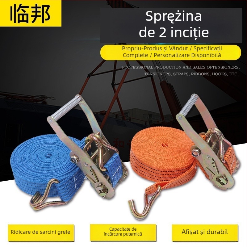 Linbang tensionator pentru mărfuri cu cârlig dublu, poliester îmbunătățit, pentru fixarea mărfurilor