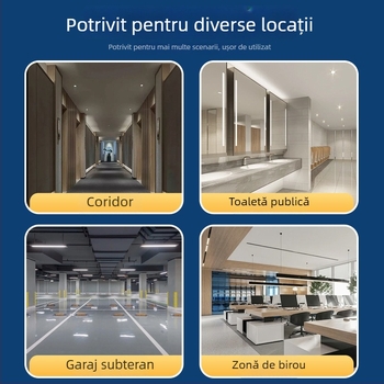 Senzor IR încastrat cu detecție de prezență și controlul luminii în funcție de zi, 85–265V, rază ~4 m, întârziere 30 s
