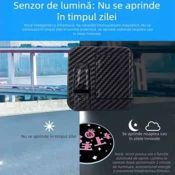 Lumină de întâmpinare pentru mașină cu aripi de înger și proiecție (fără cabluri, montaj cu bandă adezivă, 5V, 0,2A, model Mks-3234)