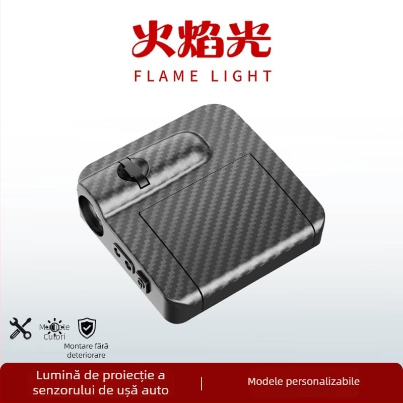 Lumină de întâmpinare pentru mașină cu aripi de înger și proiecție (fără cabluri, montaj cu bandă adezivă, 5V, 0,2A, model Mks-3234)