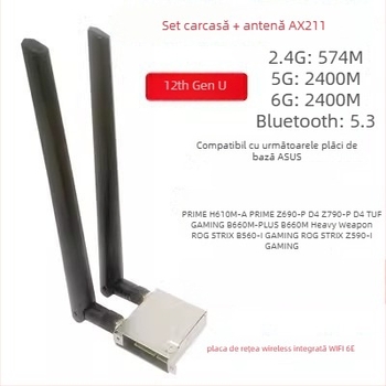Card Wi‑Fi pentru desktop, 1200 Mbps, interfață M.2, 2.4/5 GHz, 802.11ax