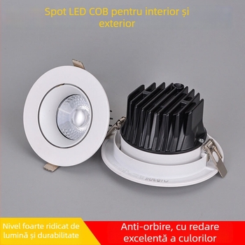 Spot LED de tavan din aluminiu turnat, încastrat, stil modern minimalist, CRI 80–89, tensiune ≤36V