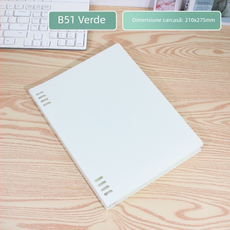 Caiet cu spirală și nucleu demontabil, 60 de pagini, 8 găuri, model 0125