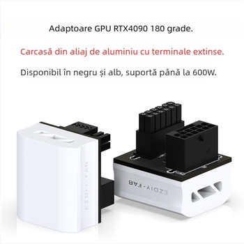Cap de ghidare cu 12 pini pentru conectorul de alimentare al plăcii RTX4090, 16 pini 12+4P, cotă de 180 de grade, ABS material