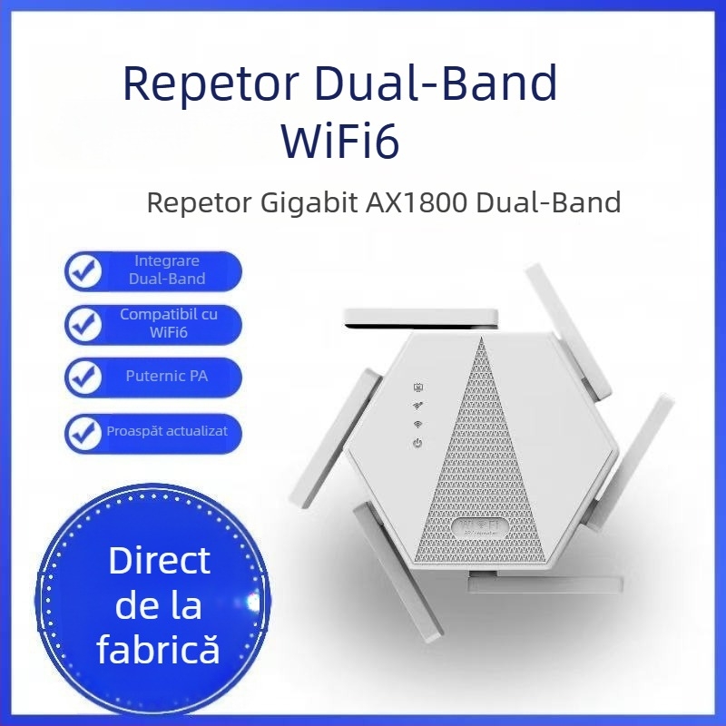 Repetor WiFi AX1800 Dual-Band, 802.11ac, Viteză Gigabit, Alimentare 110–220V