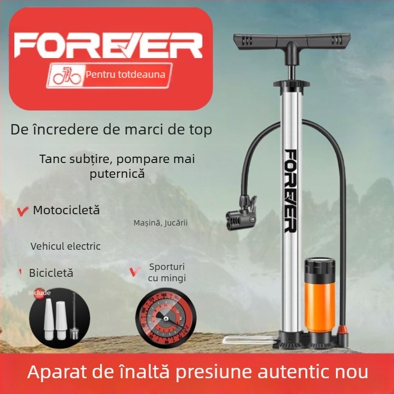 Pompa manuală cu presiune înaltă pentru bicicletă, e-bike, motocicletă, mașină, uz casnic și baschet – multifuncțional