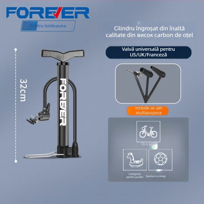 Pompa manuală cu presiune înaltă pentru bicicletă, e-bike, motocicletă, mașină, uz casnic și baschet – multifuncțional
